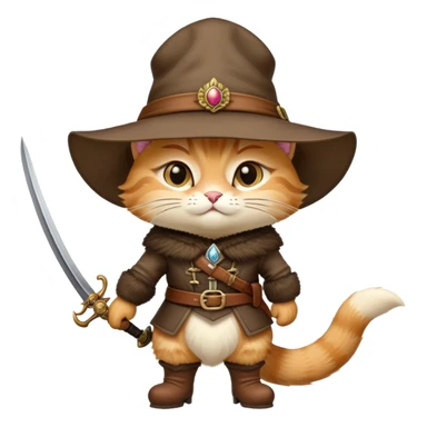 classic Puss in Boots with hat and confident expression sticker