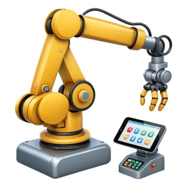 emoji about smartfactory with robot arm and AGV sticker