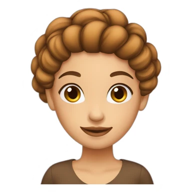 Fille chignon marron sticker