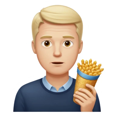 a tall white man eating 100 different foods sticker