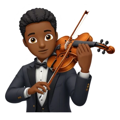 black man playing violin sticker