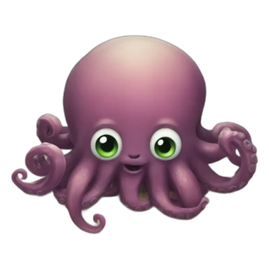 an adorable kraken that got lost sticker