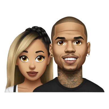 Hyper Realistic Chris Brown and beautiful Karruche Tran  sticker
