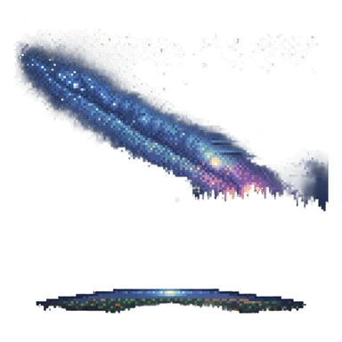 milky way galaxy night sky with stars in pixel art style sticker