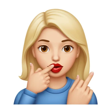 Labios con dedo mordiendo  sticker