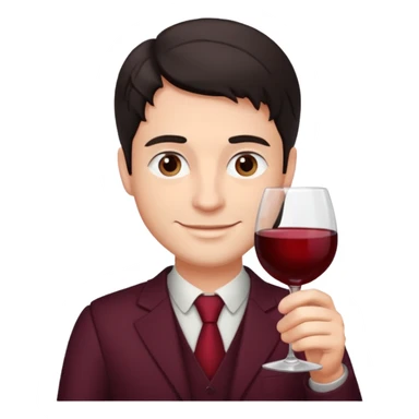 wine expert dark hair man\ sticker