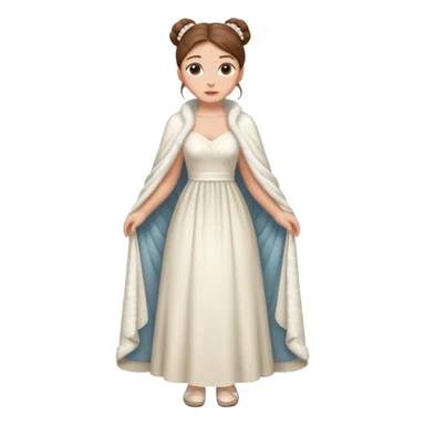 Cuerpo entero, chica blanca, pelo castaño, pelo recogido con mondongos, vestido novia largo con chal invierno cuerpo entero zapatos sticker