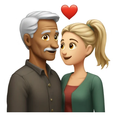 older man and young woman in love sticker