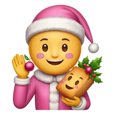 Chrismas cute pink emojis food sticker