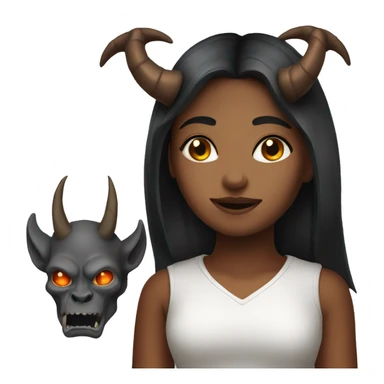 A girl with demon horns sticker