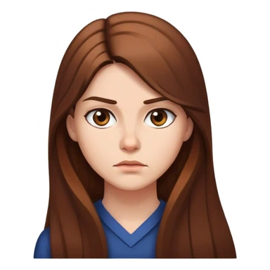 woman with Long Brown hair looking strict sticker
