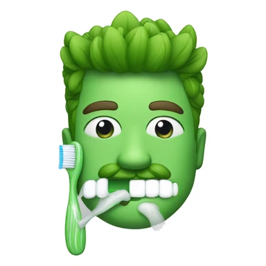 Green man with toothbrush mustache sticker