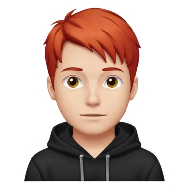 man with red hair and black hoodie sticker