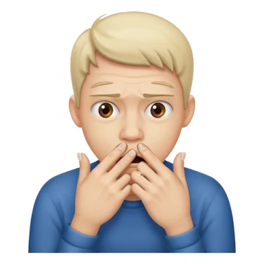 nervously bitting finger nails sticker