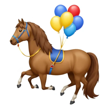 A horse inhaling air from a balloon sticker