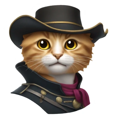 cat with musketeer hat sticker