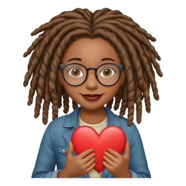 Girl Scouts African American girl with locs and glasses heart  sticker