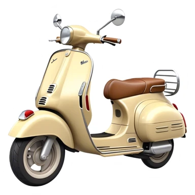 Cinematic Realistic Vespa Pop Culture Emoji, depicted as a sleek vintage scooter symbolizing Italian style rendered with dynamic detail and retro lighting. sticker