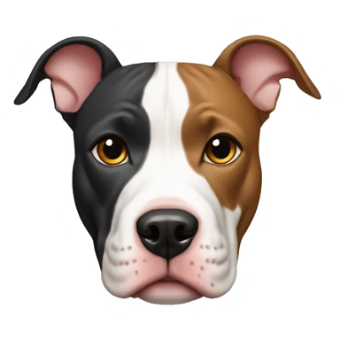 tri color pitbull with cropped ears sticker