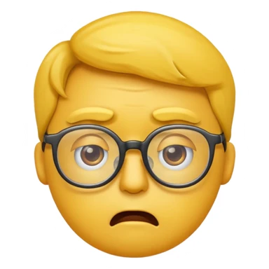 Make a confused emoji with glasses down sticker