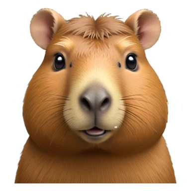cinematic-noble-capybara-portrait-emoji,-poised-and-serene,-with-a-robust,-rounded-build-covered-in-soft,-earthy-fur-and-gentle,-wise-eyes,-simplified-yet-sharp-and-sophisticated-features,-highly-detailed,-glowing-with-a-warm,-natural-glow -simplified-yet-realistic head tilted confidently staring at the camera in a comical way sticker