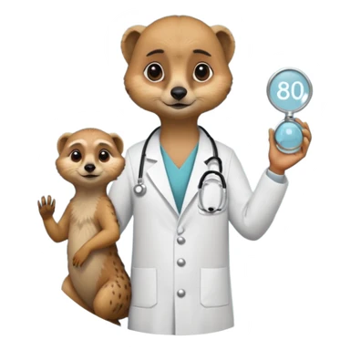 Suricate médecin avec écris "805" et "promo 2025-2030" avec un cercle rond au fnd sticker