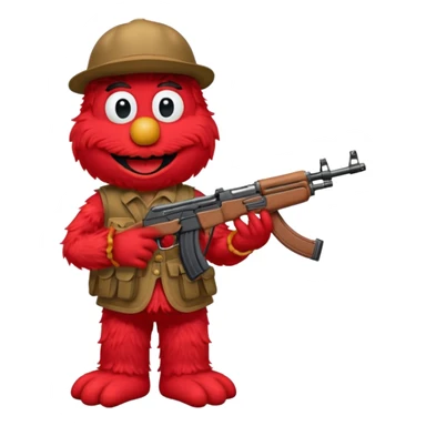 elmo with an AK47 sticker
