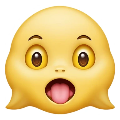 Cute little emoji with cross-eyed derpy face and tongue sticking out sticker