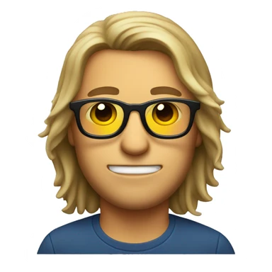guy with glases and middle long hair, drinking beer sticker