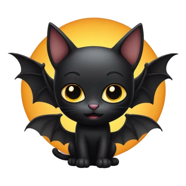 Black cat with bat wings  sticker