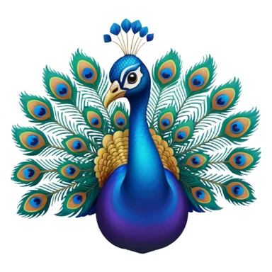 i want a peacock, multiple colors, relatively abstract, bright gradient sticker