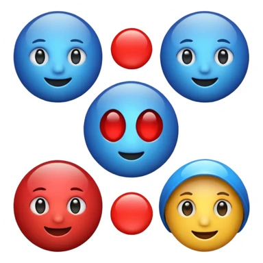 I want to have an emoji in the form of the letters AI in blue surrounded by a red circle sticker