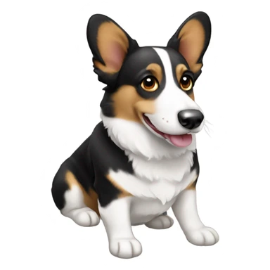 Black and White Cardigan Welsh Corgi  sticker