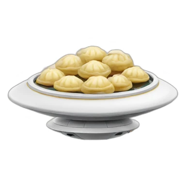 Flying saucer with dumplings sticker