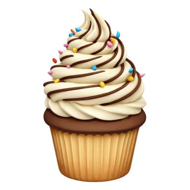 Vanilla & chocolate twist soft serve cupcake sticker