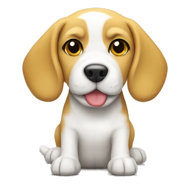 Yellow and white beagle puppy sticker