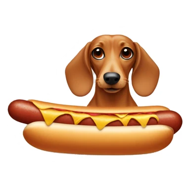 wiener dog in a hotdog costume sticker