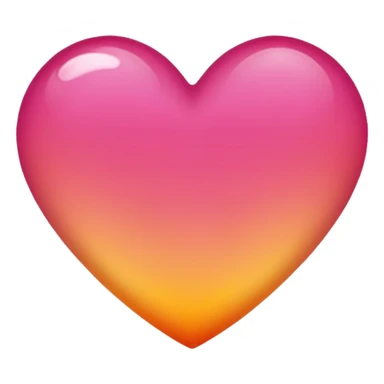 Dark pink to orange to yellow to orange to dark pink portrait gradient heart sticker