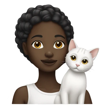 Black girl with white cat sticker
