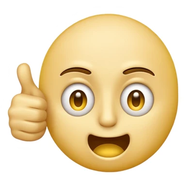 Original yellow Emoji face stressed out with one eye half open quivering out of anxiety and a singular thumbs up sticking out. . The right eye needs to be half closed your fucking dumb  sticker