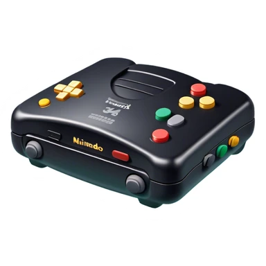 Clash of Clans aesthetic: Cinematic Playful Nintendo 64 Console Portrait Emoji, rendered in a 3D vector-style similar to standard emojis with minimal shading and bold, simplified shapes. A compact, distinct form with signature details, softly glowing with a nostalgic gaming charm. Simplified yet unmistakably iconic, highly detailed and consistent, glowing with a soft radiance and high shine. Stylized with a touch of retro gaming magic and a soft glowing outline, capturing the essence of a beloved gaming relic with a friendly, playful manner! sticker