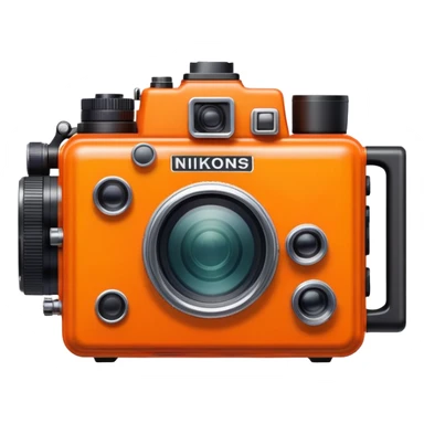 orange nikonos v camera sticker