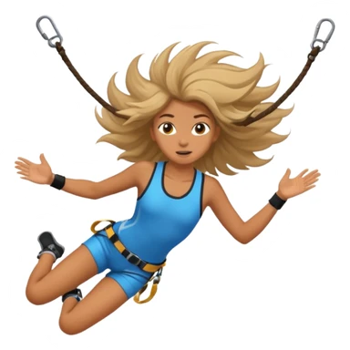 extreme sports lover face bungee jumping face only with hair flying sticker