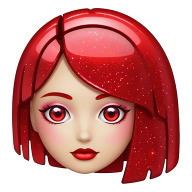 red glitter cyberpunk shine sticker