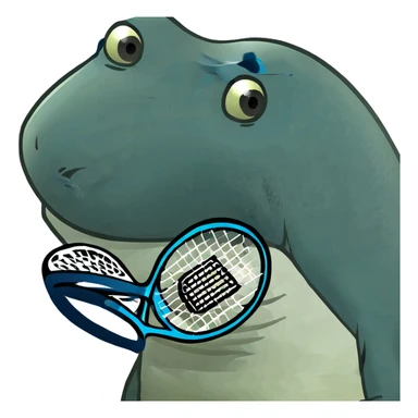 Un tiburón con tenis azules  sticker