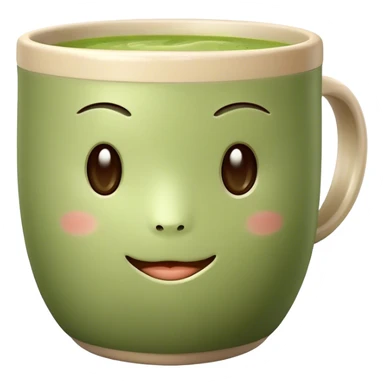 realistic looking matcha in beige mug sticker