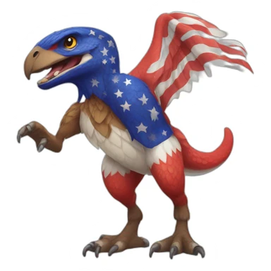 a patriotic raptor sticker