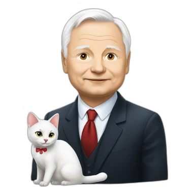 jarosław kaczyński with a cat sticker