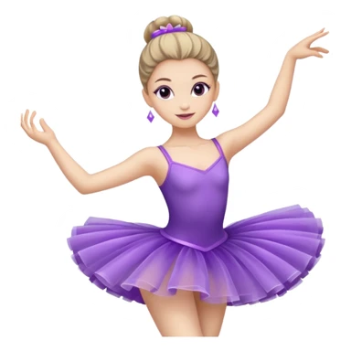 ballerina in purple tutu dancing sticker