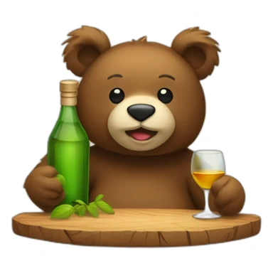 Ours qui bois de l'alcohol sticker